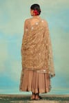 Shop_Swati Wadhwani Couture_Brown Crepe, Organza Zari, Mirrors, Anarkali Set With And Work Dupatta _at_Aza_Fashions
