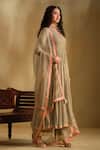 Buy_Almaari By Pooja Patel_Green Silk, Organza Gota Patti, Tassels, Piping, Foil Sarvya Angarkha Set 