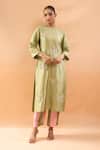 Buy_Archana Shah_Green Embroidery, Sequins Round Neck Kurta With Pant _at_Aza_Fashions