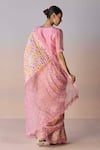 Surmaye_Pink Organza, Silk Sequins, Beads, Embroidery Wildflower Dawn Saree _Online_at_Aza_Fashions