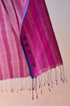 Surmaye_Pink Organza, Silk Embroidery Heartglow Jamdani Saree _at_Aza_Fashions