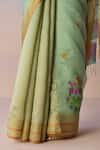 Buy_Surmaye_Green Organza, Silk Embroidery Earthsong Jamdani Saree 