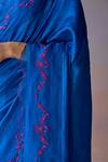 Buy_Surmaye_Blue Organza, Silk Embroidery Moonglade Saree _Online_at_Aza_Fashions