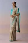 Shop_Surmaye_Beige Organza, Silk Embroidery, Beads Oceans Breath Saree _Online_at_Aza_Fashions