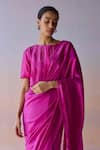Buy_Surmaye_Pink Organza, Silk Embroidery, Beads Whispering Ivy Saree _Online_at_Aza_Fashions