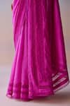 Shop_Surmaye_Pink Organza, Silk Embroidery, Beads Whispering Ivy Saree _Online_at_Aza_Fashions