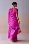 Surmaye_Pink Organza, Silk Embroidery, Beads Whispering Ivy Saree _Online_at_Aza_Fashions
