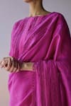 Buy_Surmaye_Pink Organza, Silk Embroidery, Beads Whispering Ivy Saree 