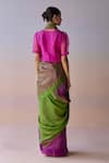Surmaye_Multi Color Organza, Silk Ember Whisper Saree _Online_at_Aza_Fashions