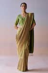 Buy_Surmaye_Gold Silk Zari, Tassels Eternal Glow Saree _at_Aza_Fashions
