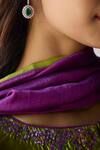 Shop_Surmaye_Purple Silk Lightfall Dupatta _Online_at_Aza_Fashions