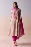 Buy_Surmaye_Pink Silk Lightfall Dupatta _at_Aza_Fashions