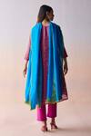 Shop_Surmaye_Blue Silk Lightfall Dupatta _at_Aza_Fashions