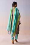 Shop_Surmaye_Blue Silk Breeze Of Dawn Dupatta _at_Aza_Fashions