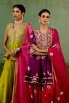 Buy_Shyam Narayan Prasad_Green Silk, Brocade, Organza Zari, Embroidery, Beads Bright Kurta Sharara Set 