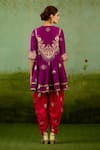 Shop_Shyam Narayan Prasad_Purple Silk, Brocade, Organza Embroidery, Gota Patti, Pink Top Dhoti Pant Set _at_Aza_Fashions