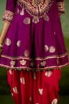 Buy_Shyam Narayan Prasad_Purple Silk, Brocade, Organza Embroidery, Gota Patti, Pink Top Dhoti Pant Set _Online_at_Aza_Fashions