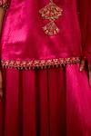 Shop_Shyam Narayan Prasad_Magenta Silk, Organza Embroidery, Zari, Beads Round Neck Pink Kurta Sharara Set _Online