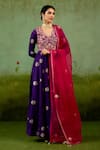Buy Shyam Narayan Prasad Purple Silk, Brocade, Organza Embroidery, Foil Heliotrope Anarkali Set at Aza Fashions Buy_Shyam Narayan Prasad_Purple Silk, Brocade, Organza Embroidery, Foil Heliotrope Anarkali Set _at_Aza_Fashions