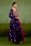 Buy Shyam Narayan Prasad Purple Silk, Brocade, Organza Embroidery, Foil Heliotrope Anarkali Set Online at Aza Fashions Buy_Shyam Narayan Prasad_Purple Silk, Brocade, Organza Embroidery, Foil Heliotrope Anarkali Set _Online_at_Aza_Fashions