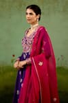 Buy Shyam Narayan Prasad Purple Silk, Brocade, Organza Embroidery, Foil Heliotrope Anarkali Set Buy_Shyam Narayan Prasad_Purple Silk, Brocade, Organza Embroidery, Foil Heliotrope Anarkali Set