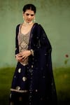 Buy Shyam Narayan Prasad Navy Silk, Brocade, Organza Embroidery, Sequins, Zari Blue Kurta Sharara Set Online at Aza Fashions Buy_Shyam Narayan Prasad_Navy Silk, Brocade, Organza Embroidery, Sequins, Zari Blue Kurta Sharara Set _Online_at_Aza_Fashions