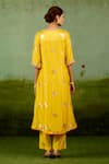 Shop Shyam Narayan Prasad Yellow Silk, Brocade, Organza Embroidery, Foil Printing, Vibrant Kurta Set at Aza Fashions Shop_Shyam Narayan Prasad_Yellow Silk, Brocade, Organza Embroidery, Foil Printing, Vibrant Kurta Set _at_Aza_Fashions