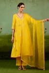 Buy Shyam Narayan Prasad Yellow Silk, Brocade, Organza Embroidery, Foil Printing, Vibrant Kurta Set Online at Aza Fashions Buy_Shyam Narayan Prasad_Yellow Silk, Brocade, Organza Embroidery, Foil Printing, Vibrant Kurta Set _Online_at_Aza_Fashions