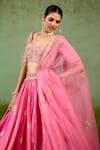 Buy Shyam Narayan Prasad Pink Silk, Brocade, Organza Embroidery, Sequins, Beads, Gota Candy Lehenga Set Online at Aza Fashions Buy_Shyam Narayan Prasad_Pink Silk, Brocade, Organza Embroidery, Sequins, Beads, Gota Candy Lehenga Set _Online_at_Aza_Fashions