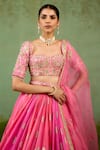Shyam Narayan Prasad Pink Silk, Brocade, Organza Embroidery, Sequins, Beads, Gota Candy Lehenga Set at Aza Fashions Shyam Narayan Prasad_Pink Silk, Brocade, Organza Embroidery, Sequins, Beads, Gota Candy Lehenga Set _at_Aza_Fashions