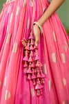 Buy Shyam Narayan Prasad Pink Silk, Brocade, Organza Embroidery, Sequins, Beads, Gota Candy Lehenga Set Buy_Shyam Narayan Prasad_Pink Silk, Brocade, Organza Embroidery, Sequins, Beads, Gota Candy Lehenga Set