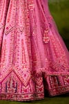 Shyam Narayan Prasad_Pink Silk, Organza Embroidery, Sequins, Gota Patti, Tassels Lehenga Set _Online