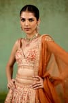 Buy Shyam Narayan Prasad Rust Silk, Organza Embroidery, Zari, Sequins, Beads, Orange Lehenga Set Buy_Shyam Narayan Prasad_Rust Silk, Organza Embroidery, Zari, Sequins, Beads, Orange Lehenga Set