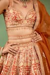 Shop Shyam Narayan Prasad Rust Silk, Organza Embroidery, Zari, Sequins, Beads, Orange Lehenga Set Shop_Shyam Narayan Prasad_Rust Silk, Organza Embroidery, Zari, Sequins, Beads, Orange Lehenga Set