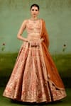 Buy Shyam Narayan Prasad Rust Silk, Organza Embroidery, Zari, Sequins, Beads, Orange Lehenga Set at Aza Fashions Buy_Shyam Narayan Prasad_Rust Silk, Organza Embroidery, Zari, Sequins, Beads, Orange Lehenga Set _at_Aza_Fashions