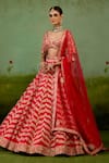 Buy Shyam Narayan Prasad Red Silk, Organza Embroidery, Zari, Beads Sweetheart Neck Lehenga Set Online at Aza Fashions Buy_Shyam Narayan Prasad_Red Silk, Organza Embroidery, Zari, Beads Sweetheart Neck Lehenga Set _Online_at_Aza_Fashions