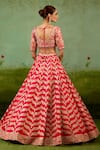 Shop Shyam Narayan Prasad Red Silk, Organza Embroidery, Zari, Beads Sweetheart Neck Lehenga Set at Aza Fashions Shop_Shyam Narayan Prasad_Red Silk, Organza Embroidery, Zari, Beads Sweetheart Neck Lehenga Set _at_Aza_Fashions
