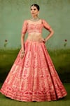 Shop Shyam Narayan Prasad Orange Silk, Organza Applique, Embroidery, Gota Patti, Beads, Sun Lehenga Set Online at Aza Fashions Shop_Shyam Narayan Prasad_Orange Silk, Organza Applique, Embroidery, Gota Patti, Beads, Sun Lehenga Set _Online_at_Aza_Fashions