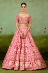 Buy Shyam Narayan Prasad Pink Silk, Organza Embroidery, Metallic Thread, Applique, Beads, Lehenga Set Online at Aza Fashions Buy_Shyam Narayan Prasad_Pink Silk, Organza Embroidery, Metallic Thread, Applique, Beads, Lehenga Set _Online_at_Aza_Fashions