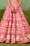 Shop Shyam Narayan Prasad Pink Silk, Organza Embroidery, Metallic Thread, Applique, Beads, Lehenga Set Online at Aza Fashions Shop_Shyam Narayan Prasad_Pink Silk, Organza Embroidery, Metallic Thread, Applique, Beads, Lehenga Set _Online_at_Aza_Fashions