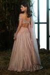 Shop_Shashank Arya_Pink Georgette, Tulle, Organza Sequins, Crystals, Beads Foil Lehenga Set _at_Aza_Fashions