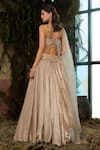 Shop_Shashank Arya_Gold Georgette, Organza Sequins, Embroidery, Metallic Thread, Lehenga Set _at_Aza_Fashions