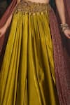 Buy Shashank Arya Olive Green Crinkle, Satin, Dupion Sequins, Beads, Embroidered Lehenga Set Online at Aza Fashions Buy_Shashank Arya_Olive Green Crinkle, Satin, Dupion Sequins, Beads, Embroidered Lehenga Set _Online_at_Aza_Fashions