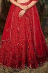 Buy_Shashank Arya_Red Tulle Sequins, Crystals, Embroidery, Beads Resham And Work Lehenga Set _Online_at_Aza_Fashions
