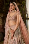 Shashank Arya Peach Dupion, Tulle Zari, Sequins, Stones, Beads, Embroidery Bridal Lehenga Set Online at Aza Fashions Shashank Arya_Peach Dupion, Tulle Zari, Sequins, Stones, Beads, Embroidery Bridal Lehenga Set _Online_at_Aza_Fashions