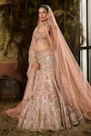 Shop Shashank Arya Peach Dupion, Tulle Zari, Sequins, Stones, Beads, Embroidery Bridal Lehenga Set Online at Aza Fashions Shop_Shashank Arya_Peach Dupion, Tulle Zari, Sequins, Stones, Beads, Embroidery Bridal Lehenga Set _Online_at_Aza_Fashions