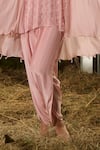 Buy_Shashank Arya_Pink Georgette, Crepe Sequins, Embroidery Keyhole Neck And Dabka Cape Kurta Set _Online_at_Aza_Fashions