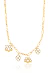 Mnsh_Gold Plated Noor Polki Charm Necklace _Online_at_Aza_Fashions