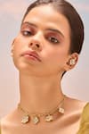 Shop_Mnsh_Gold Plated Imitation Gemstones Noor Polki Earcuff _Online_at_Aza_Fashions