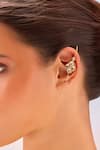 Mnsh_Gold Plated Imitation Gemstones Noor Polki Earcuff _at_Aza_Fashions